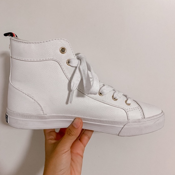 tommy hilfiger white high tops